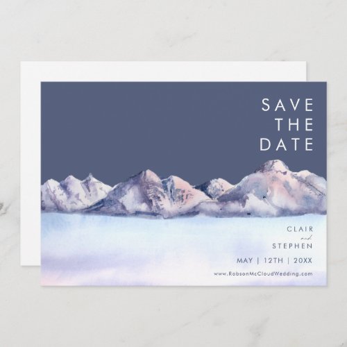 Winter Mountain Evening Save The Date