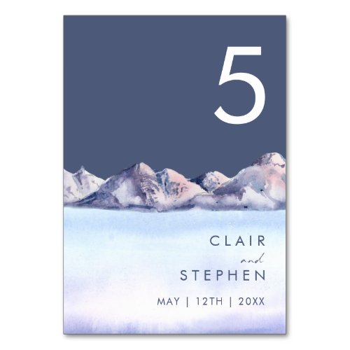 Winter Mountain Evening Table Number