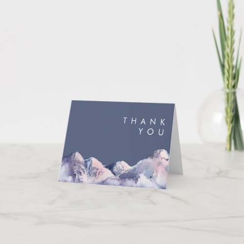 Winter Mountain Evening Thank You Card