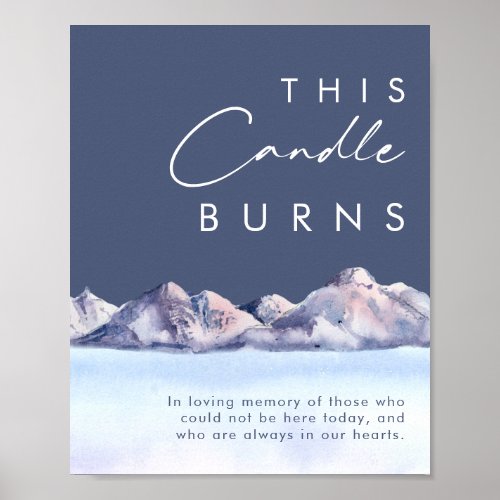 Winter Mountain Evening This Candle Burns Poster