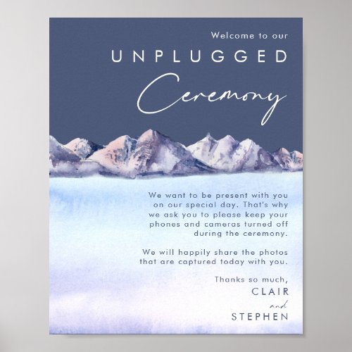 Winter Mountain Evening Unplugged Ceremony Poster