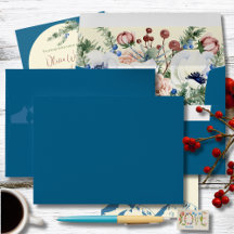 Winter Mountain Flowers Wedding Envelope