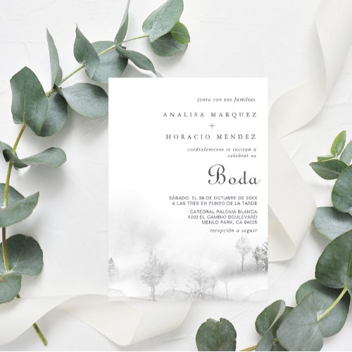 Winter Mountain Forest Boda Wedding  Invitation