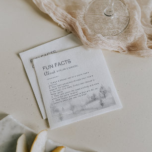 Winter Mountain Forest Trivia Fun Facts Wedding   Napkins