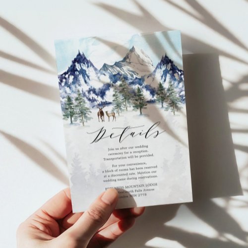Winter Mountain Forest Wedding Details