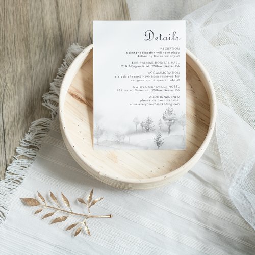 Winter Mountain Forest Wedding Details  Enclosure Card