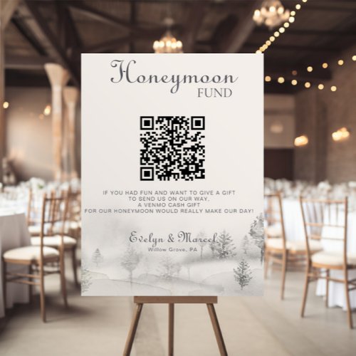 Winter Mountain Forest Wedding Honeymoon Fund   Poster