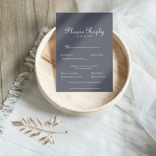 Winter Mountain Forest Wedding Menu Choice Reply