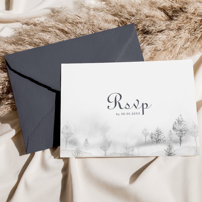 Winter Mountain Forest Wedding Menu Choice Reply (Creator Uploaded)