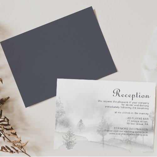 Winter Mountain Forest Wedding Reception   Enclosure Card