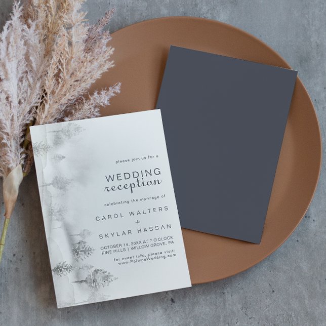 Winter Mountain Forest Wedding Reception  Invitation (Creator Uploaded)