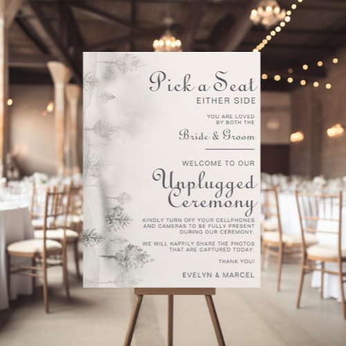 Winter Mountain Forest Wedding Unplugged Ceremony  Poster