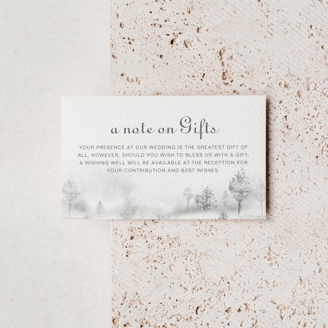 Winter Mountain Forest Wedding Wishing Well   Enclosure Card (Creator Uploaded)