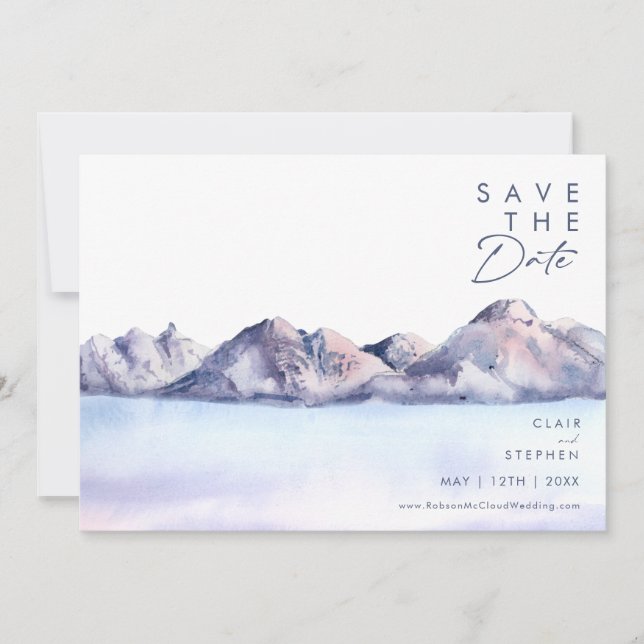 Winter Mountain Horizontal Save The Date (Front)
