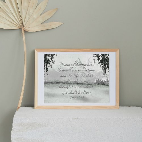 Winter Mountain Inspirational Bible Quote Poster