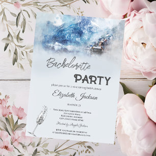Winter Mountain Lake Bachelorette Invitation
