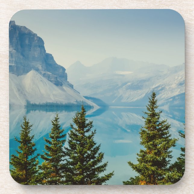 winter mountain lakes beverage coaster (Front)