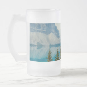 winter mountain lakes frosted glass beer mug