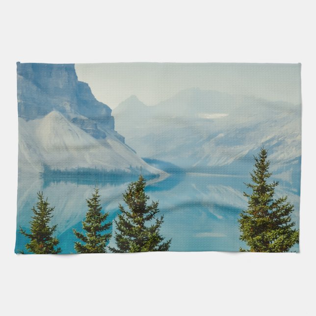 winter mountain lakes kitchen towel (Horizontal)