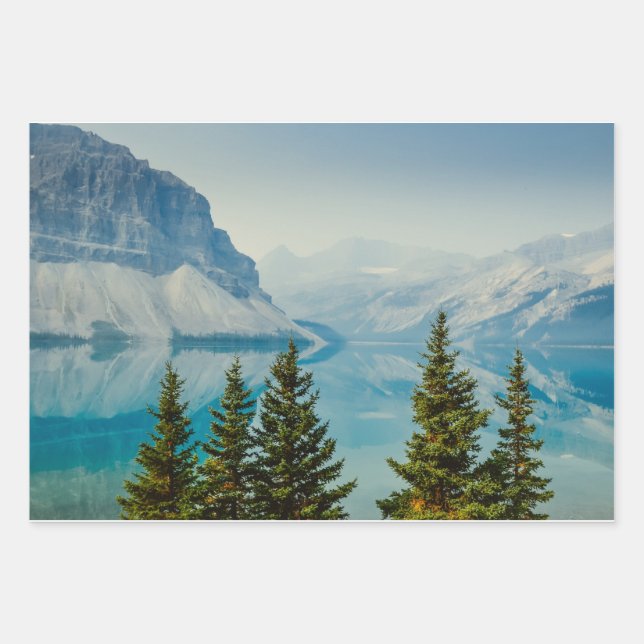 winter mountain lakes wrapping paper sheets (Front)