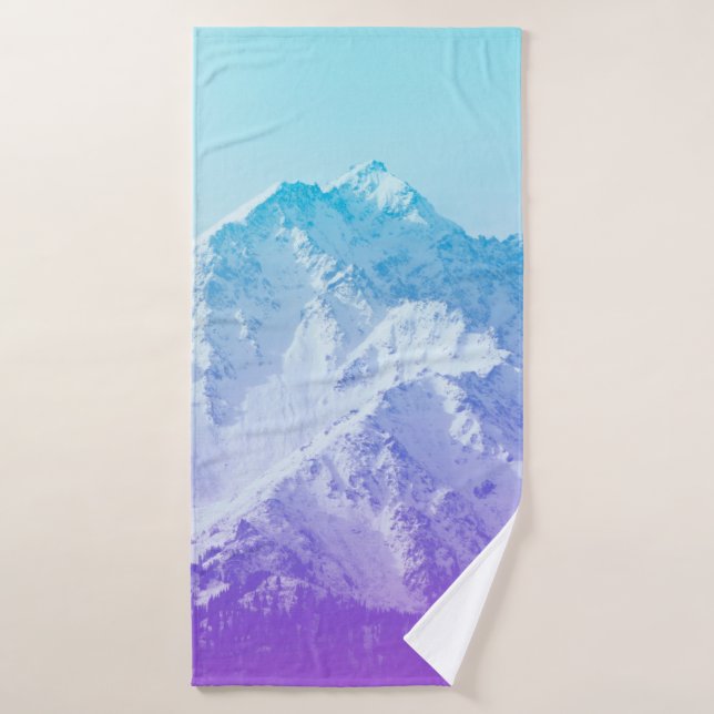 Winter mountain peakmountain,hipster,peak,photo,ba bath towel (Bath Towel)