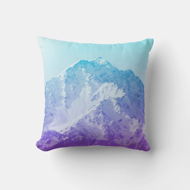 Winter mountain peakmountain,hipster,peak,photo,ba throw pillow (Front)