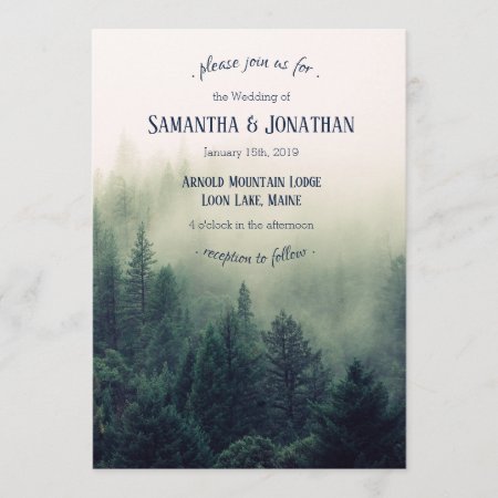 Winter Mountain Pines Wedding Invitation