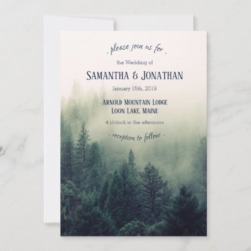 Winter Mountain Pines Wedding Invitation