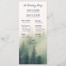 Winter Mountain Pines Wedding Program
