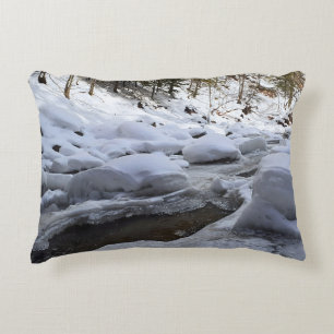 Winter Mountain River – Wild Nature Romania Accent Pillow