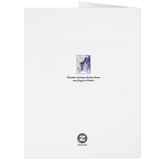 Winter Mountain Scene Christmas Greeting Card (Back)