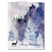Winter Mountain Scene Christmas Greeting Card (Front)