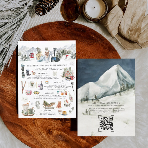 Winter Mountain | Ski Bachelorette Party Invitation