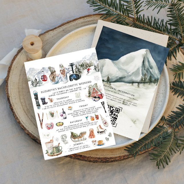 Winter Mountain | Ski Bachelorette Party Invitation (Creator Uploaded)
