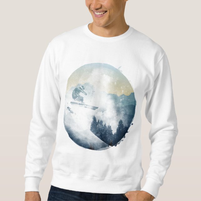 Winter Mountain Ski Slope, Men's Sweatshirt (Front)