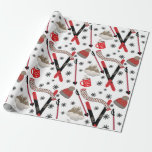 WInter Mountain Ski Trip Theme Pattern Wrapping Pa Wrapping Paper<br><div class="desc">Nothing celebrates winter more than a snow-covered mountain ski trip complete with ski cap,  scarf,  skis,  ski poles and last but not least,  hot chocolate with marshmellows.   Original illustrations and design by Holiday Hearts Designs (rights reserved).</div>