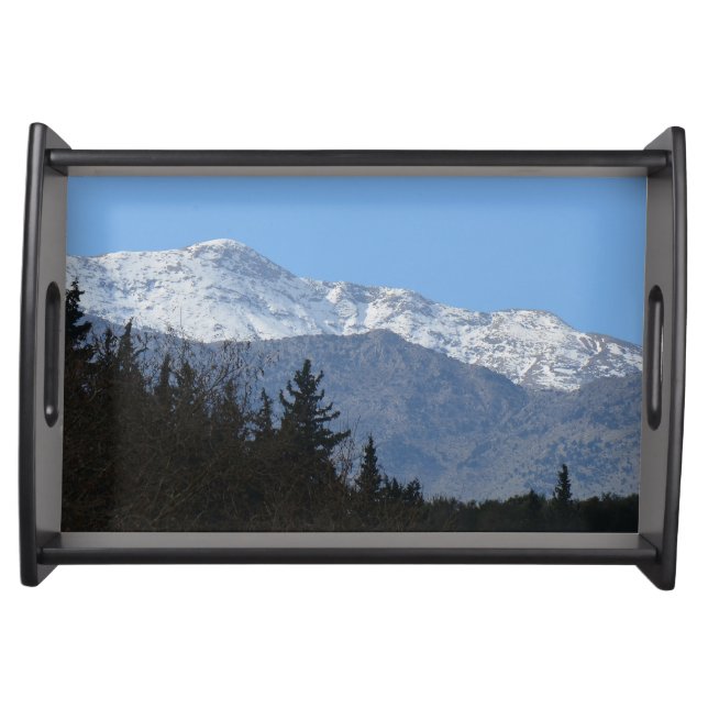 Winter Mountain Snow Scene Tray (Front)