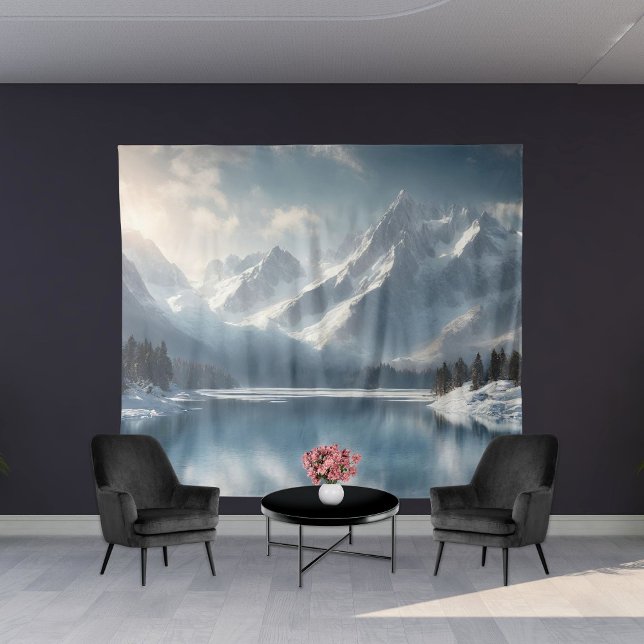 Winter Mountain Snow Scenery Tapestry Backdrop (Creator Uploaded)