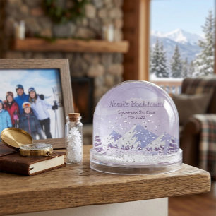 Winter Mountain Snowpeak Bachelorette Party Snow Globe