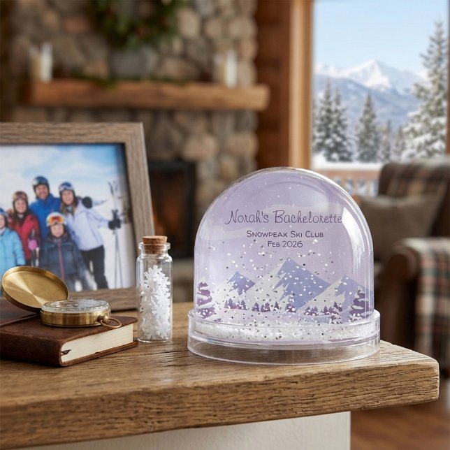Winter Mountain Snowpeak Bachelorette Party Snow  Globe (Creator Uploaded)