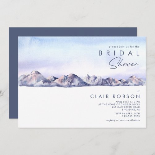 Winter Mountain Sunset Bridal Shower Invitation