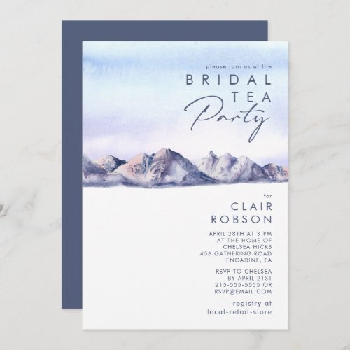 Winter Mountain Sunset Bridal Tea Party Invitation