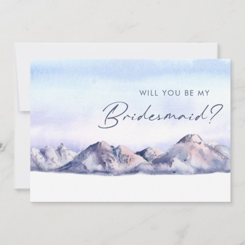 Winter Mountain Sunset Bridesmaid Proposal Invitation