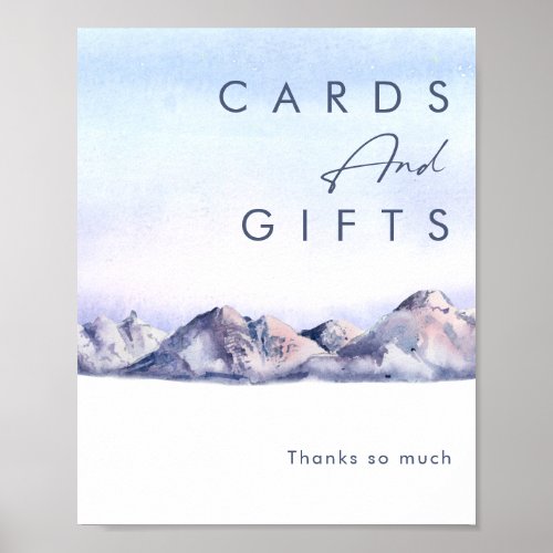 Winter Mountain Sunset Cards and Gifts Sign