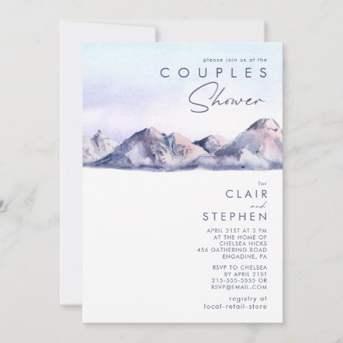 Winter Mountain Sunset Couples Shower Invitation