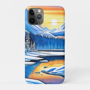 Winter Mountain Sunset Glow iPhone 11 Pro Case