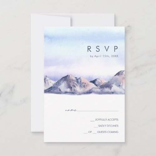 Winter Mountain Sunset RSVP Card