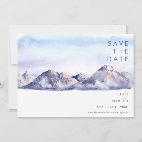 Winter Mountain Sunset Save The Date
