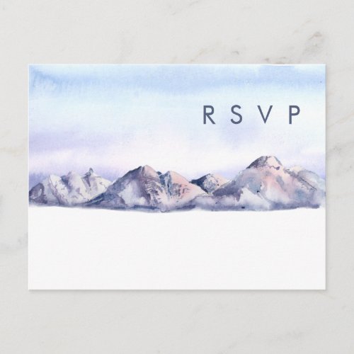 Winter Mountain Sunset Song Request RSVP Card