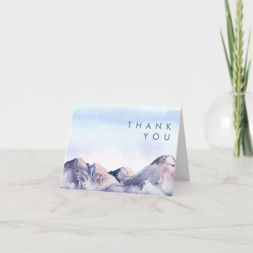 Winter Mountain Sunset Thank You Card